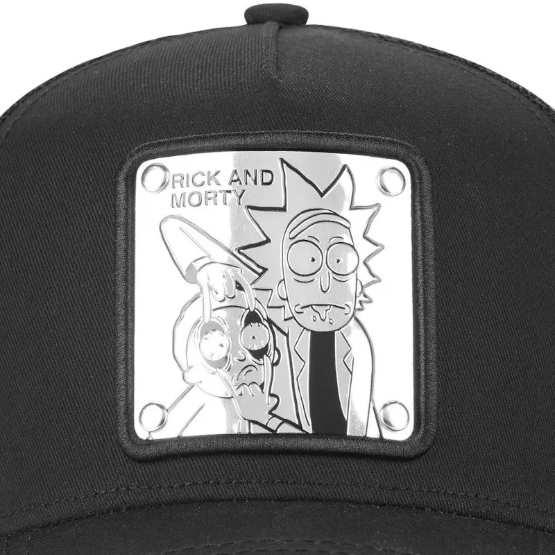 Adult Swim Trucker Cap - Capslab Kappe mit Rick and Morty Metallplatte