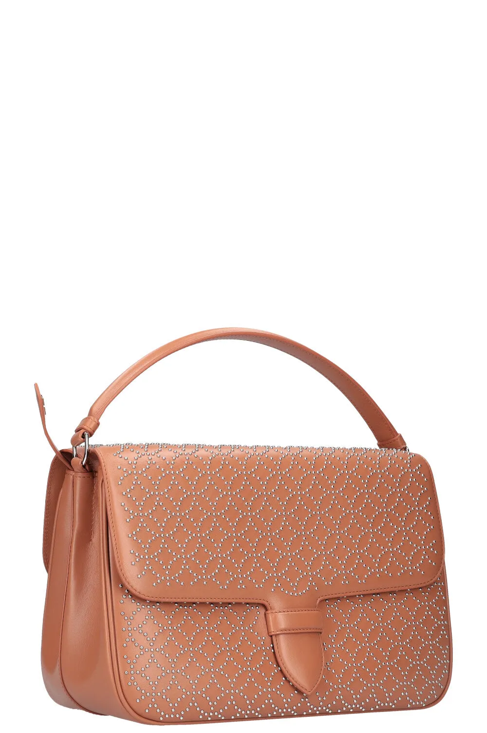 ALAA Bifaced Bag Studded Arabesque Brown