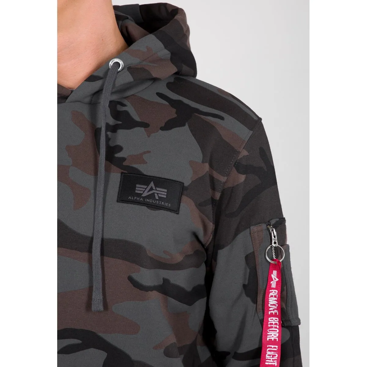 Alpha Industries Back Print Hoody black camo