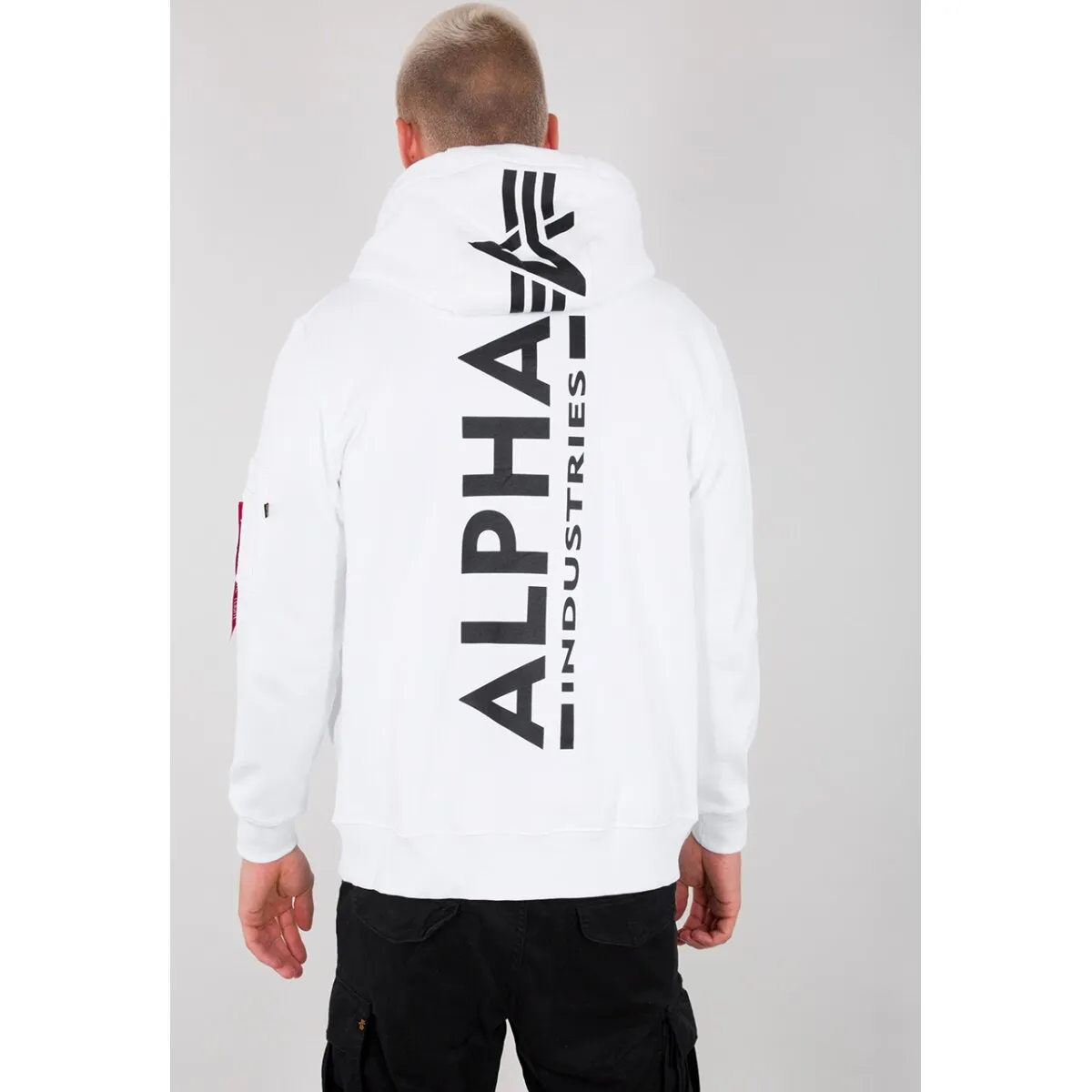 Alpha Industries Back Print Zip Hoody weiß 3XL