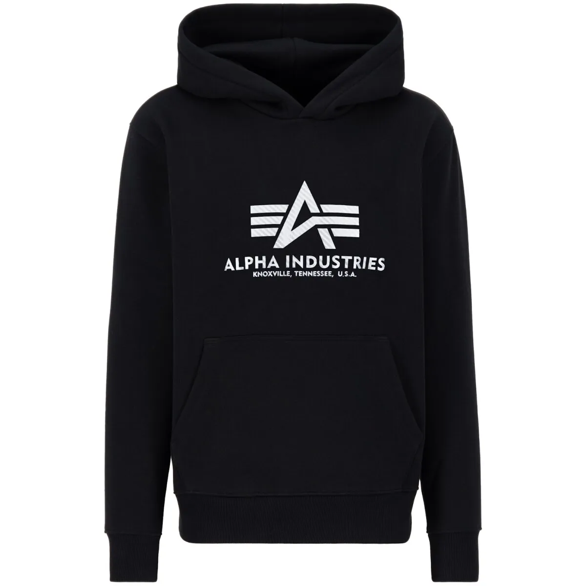 Alpha Industries Basic Hoody Carbon Schwarz / Silber L