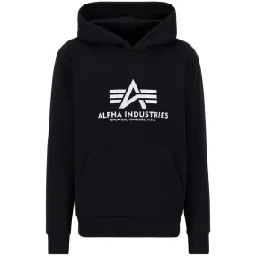 Alpha Industries Basic Hoody Carbon Schwarz / Silber L