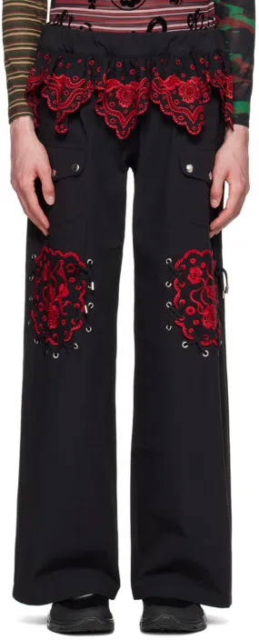 Cargo-Hose Chopova Lowena Embroidered Wide-Leg Cargo Trousers 4072