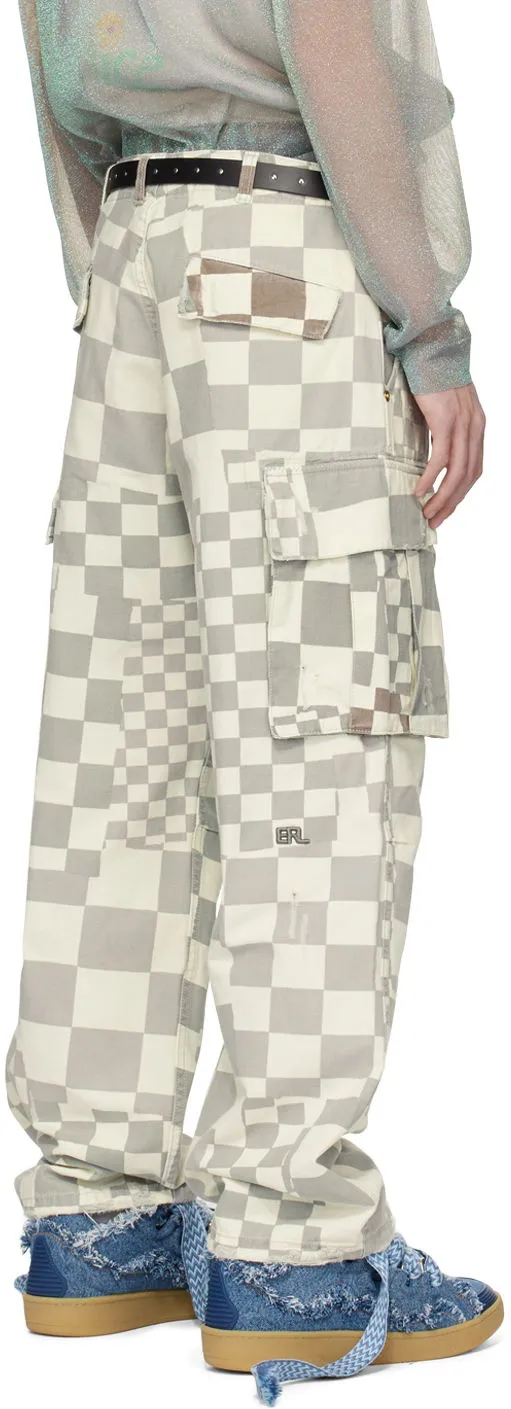 Cargo-Hose ERL Checkered Print Relaxed Fit Cargo Pants ERL08P005