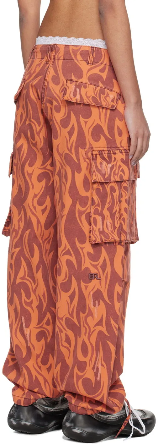 Cargo-Hose ERL Flame Print Cargo Pants ERL08P006