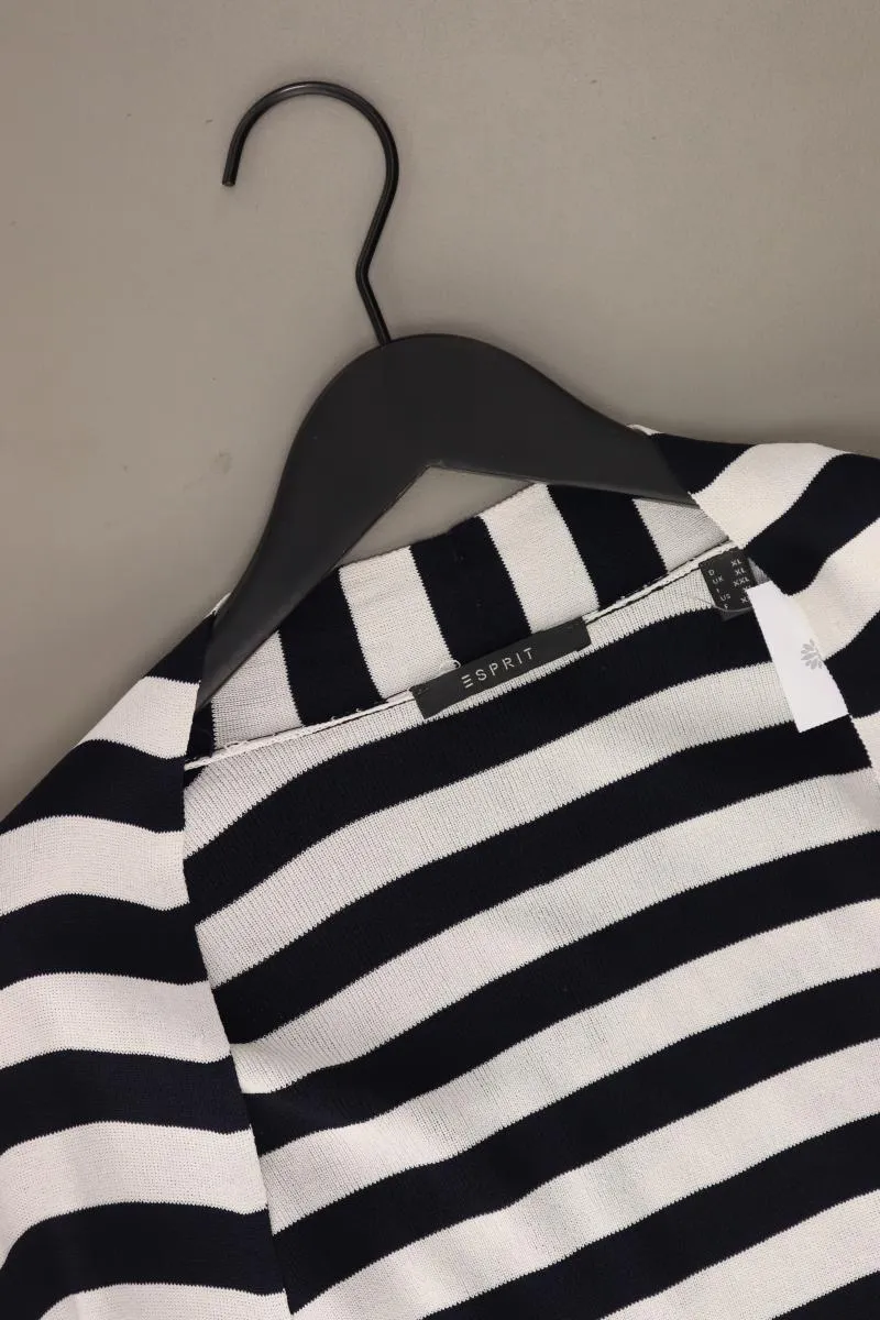 Esprit Strickjacke Gr. XL gestreift Langarm blau aus Viskose