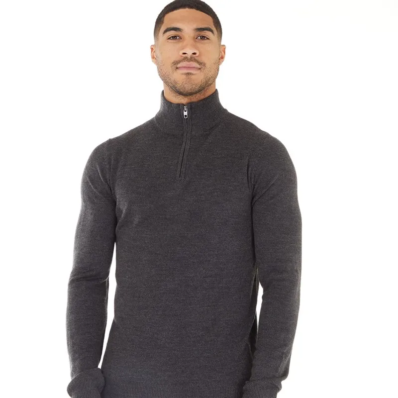 French Connection Herren French Connection  Cash 1/4 Zip Pullover Grau