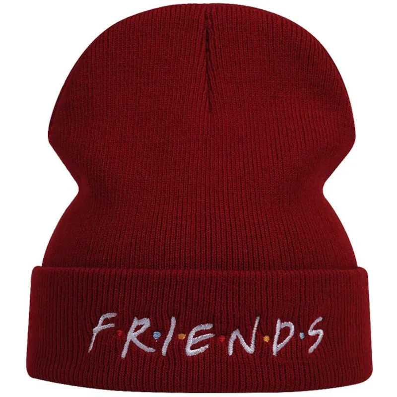 Friends Weinrote Mütze – F・R・I・E・N・D・S Cuff Beaniemütze für Fans