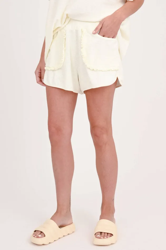 Frottee-Shorts LAPE in Creme