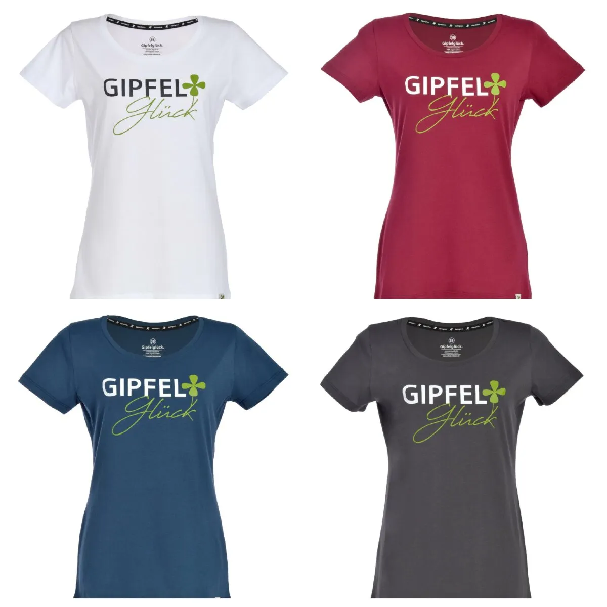 Gipfelglück Kalea Damen T-Shirt aus nachhaltiger Bio-Baumwolle mit Glücksklee-Motiv