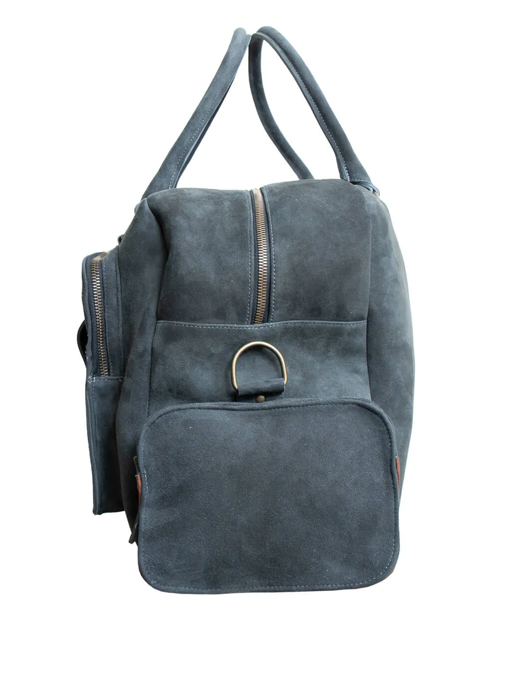 Goat Leather Bag “Camper Bag”, dusty indigo