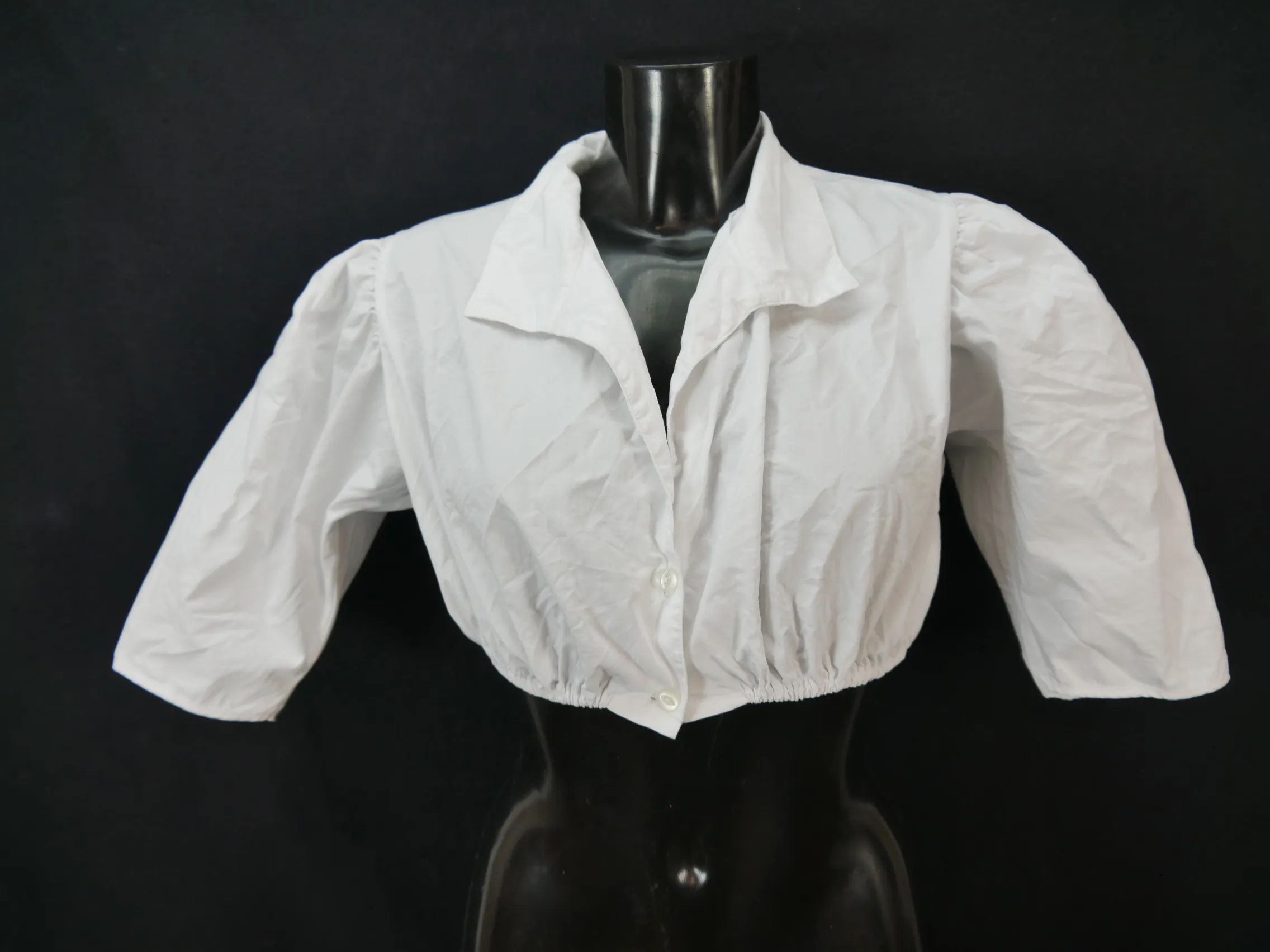 Gr.36 Dirndlbluse weiß Bluse für Dirndl Baumwolle schlicht B10020