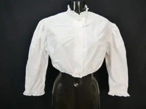 Gr.48 Dirndlbluse weiß Bluse für Dirndl Baumwolle mit Spitze B9884