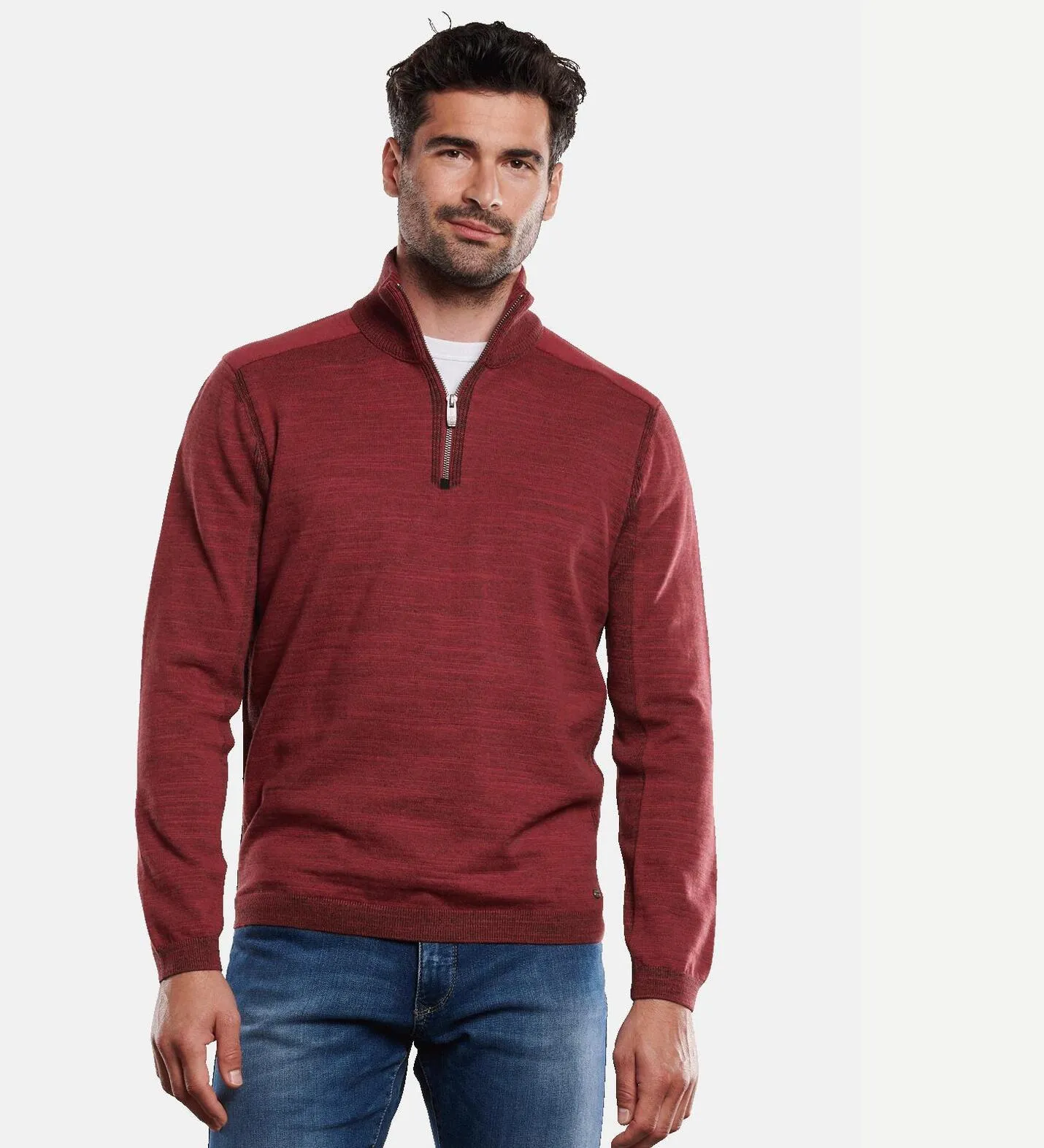 Herren engbers Pullover mit Stehkragen in Rot kaufen 32035