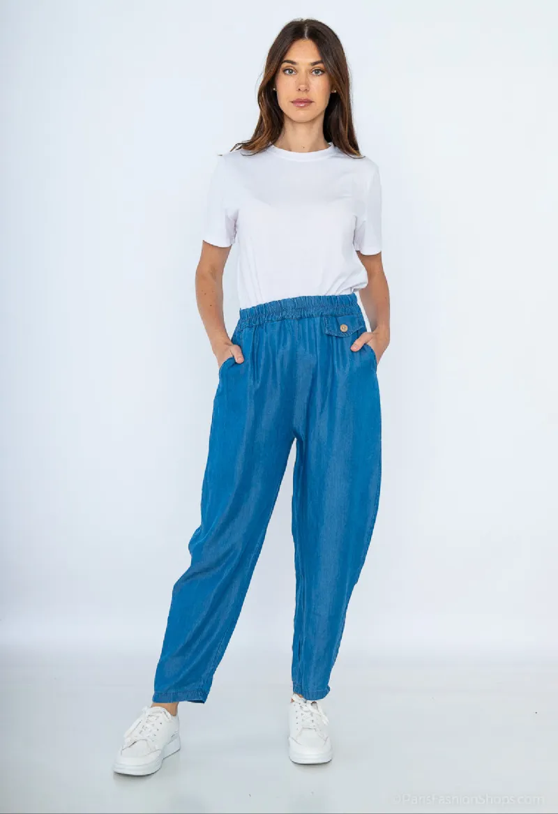 Hose mit Jeans-Print und 2 Vordertaschen