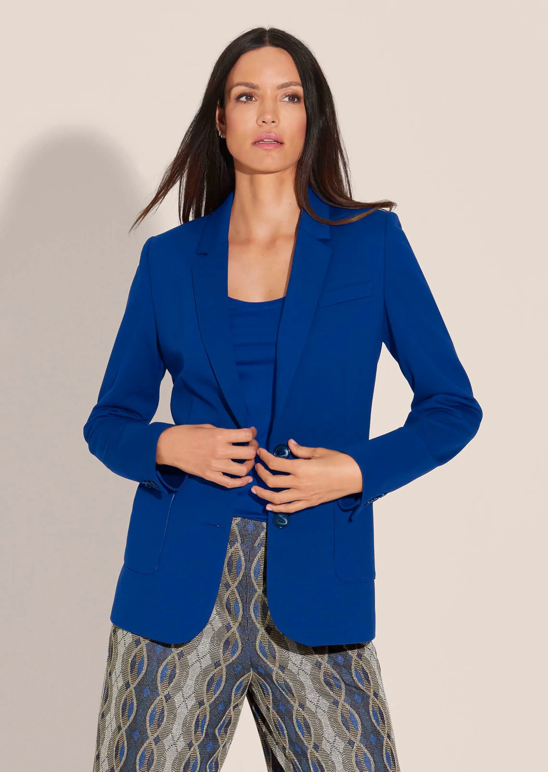 Langer Jersey-Blazer mit Futter