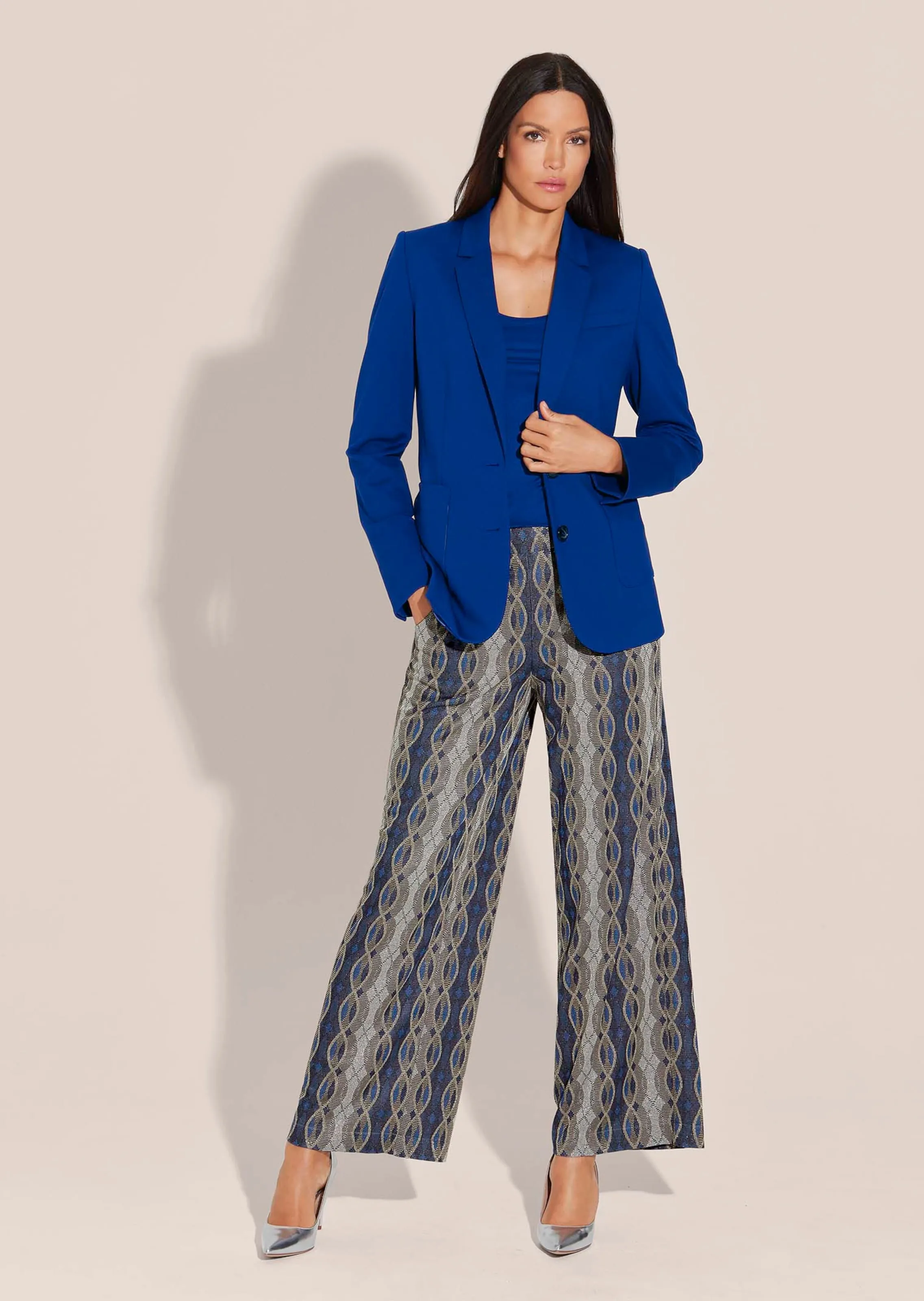 Langer Jersey-Blazer mit Futter