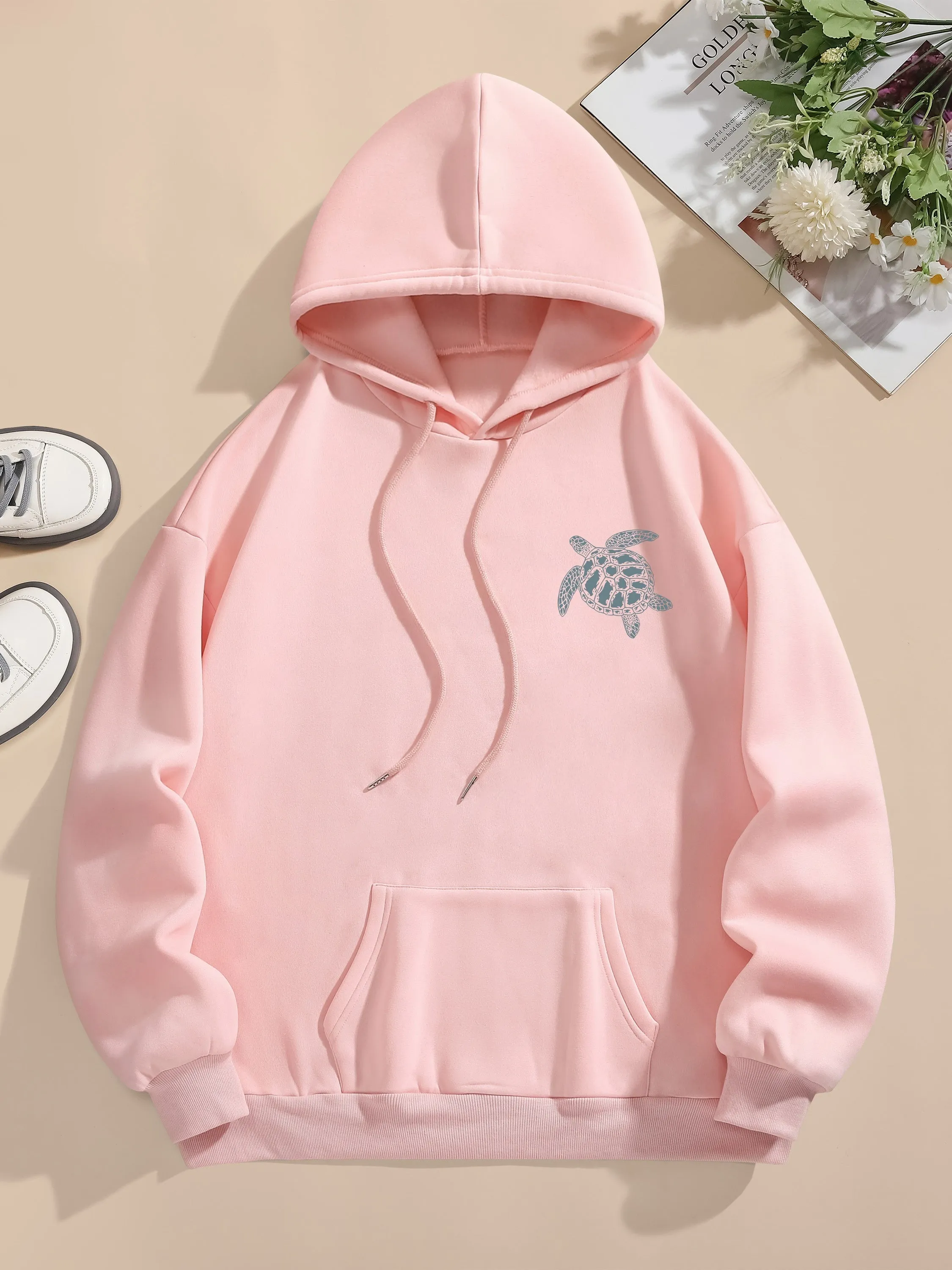 Lässiger Sweat-Pullover-Hoody mit Backprint und Kapuze für Women | Per