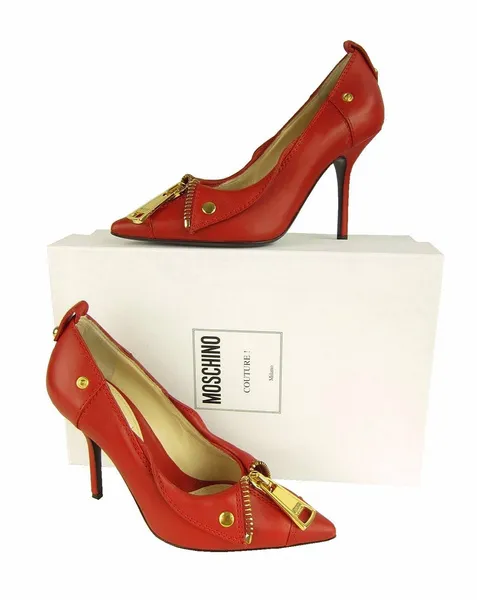 MOSCHINO COUTURE! Damen Women Leder Stöckelschuhe High Heels Pumps Made in ITALY