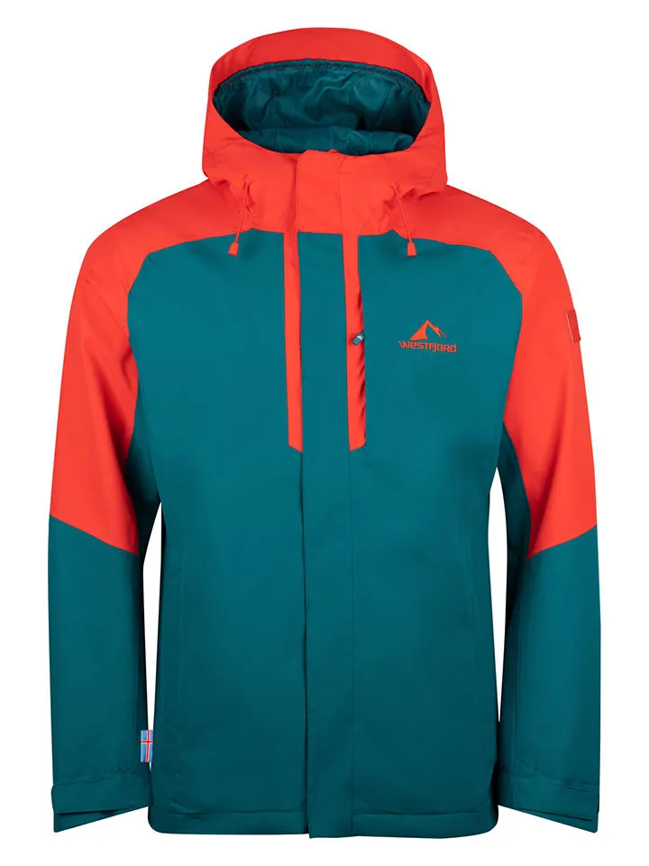 Regenjacke "Reykjavik" in Petrol/ Rot