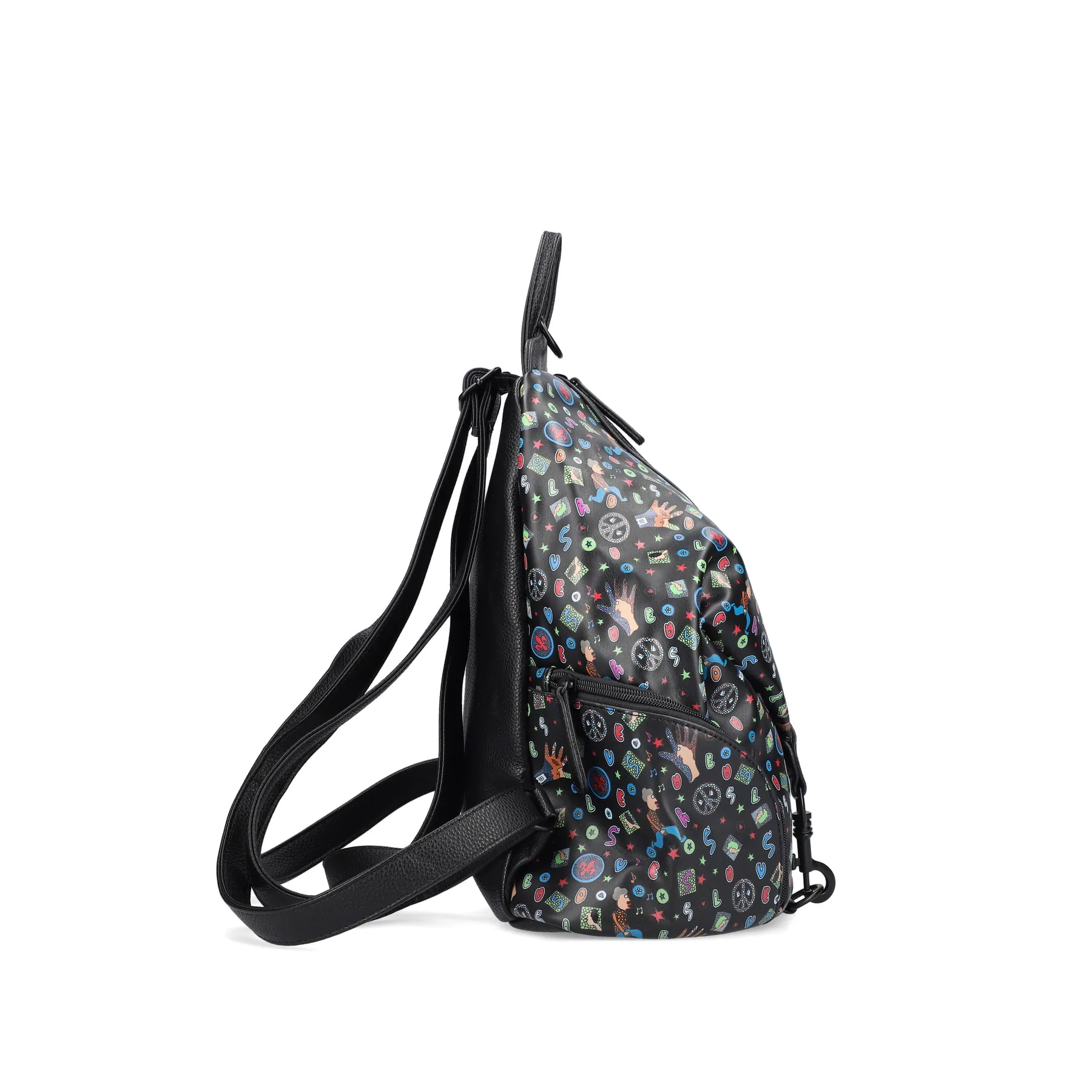 Rieker Damen Rucksack schwarz-gemustert | H1055-02