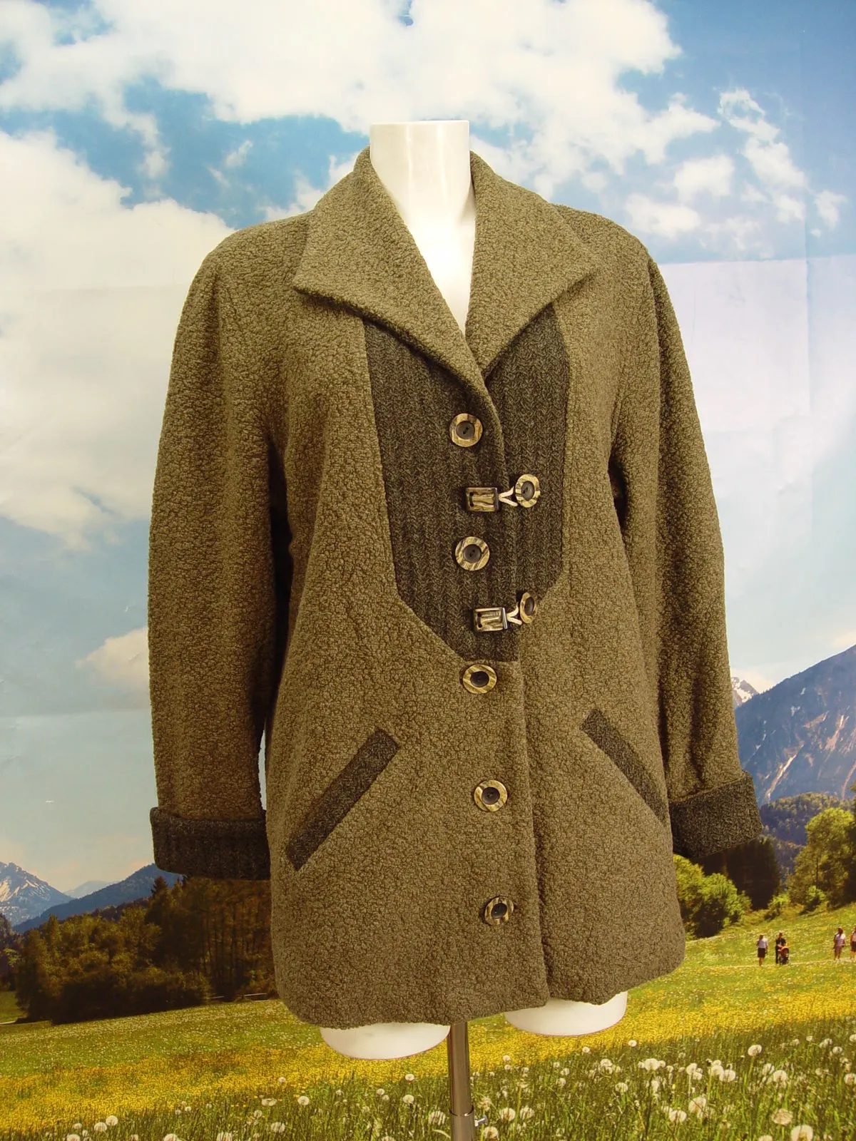 ROSE DIRNDL 1A Zustand gefüttert sehr lang Walkjacke Janker Trachten Jacke Gr.38
