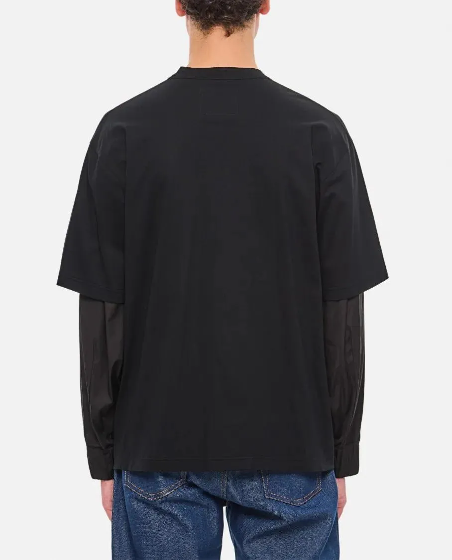   Sacai  Cotton Jersey Shirt Black  T-Shirts 