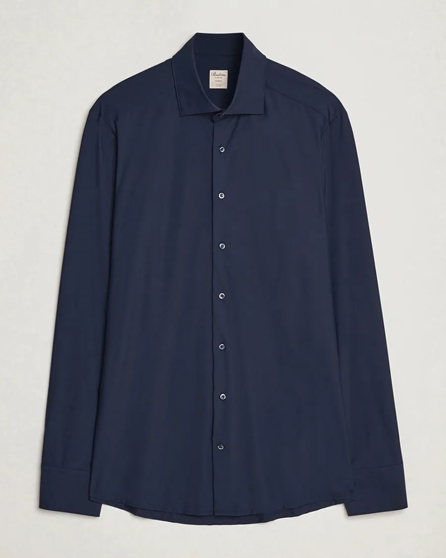 Slimline Stretch Jersey Shirt Navy