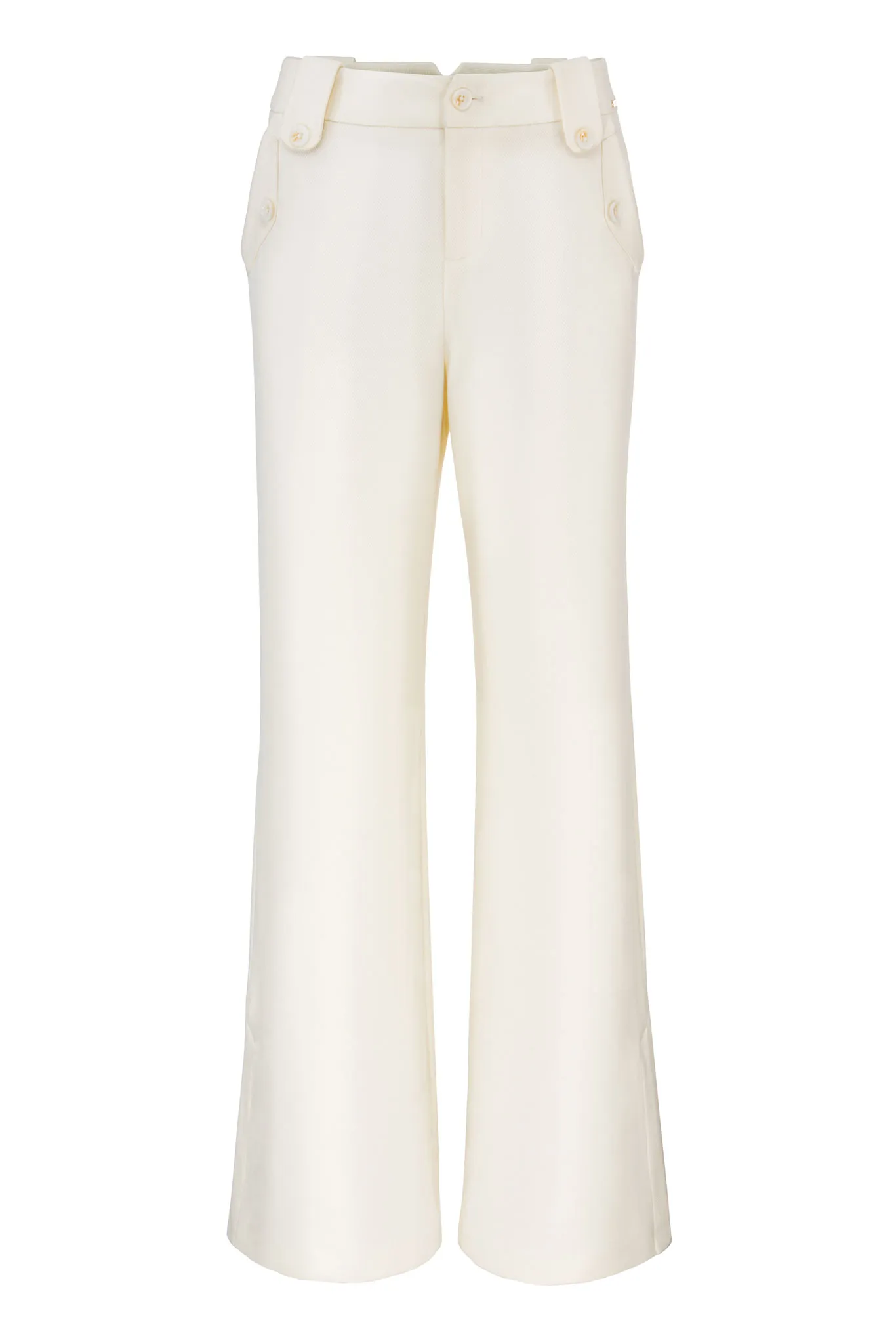 SOLID JERSEY Bootcut Hose weiß