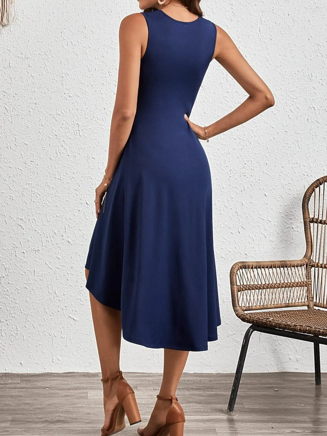 Solides gerafftes Vorderteil Kleid semi-formelles Kleid