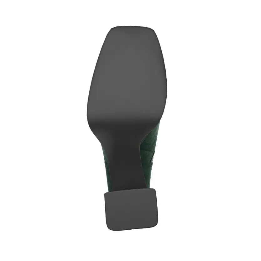 Stiefeletten mit ausgestelltem Blockabsatz, Plateau und Karree-Spitze 49643