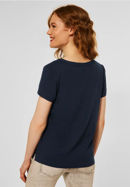 Street One T-Shirt im Materialmix 