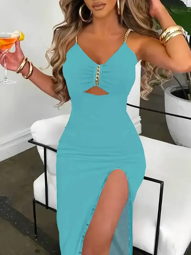 Ärmelloses Cami-Kleid mit geteiltem Saum